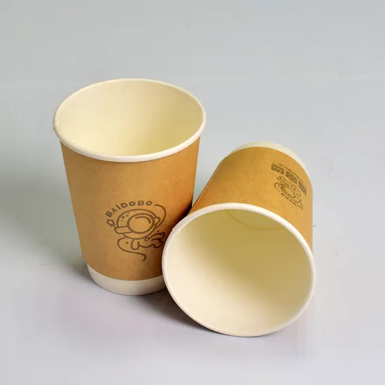 Compostable PLA Paper Cups Takeaway Eco Coffee Mugs with Lid