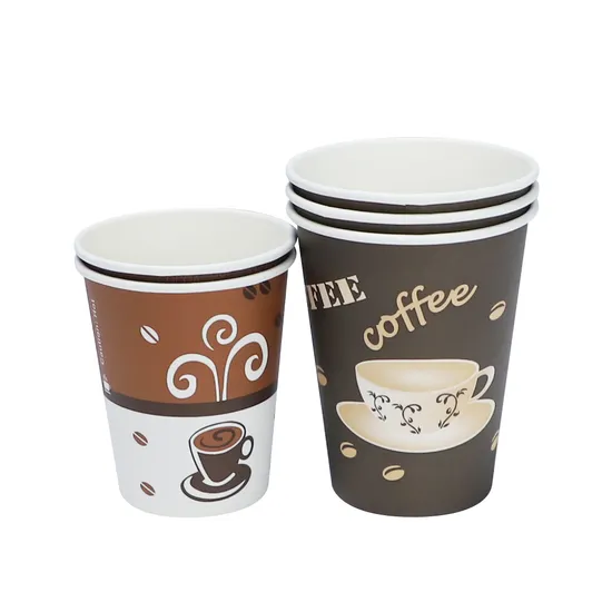 16oz PLA Lined Coffee Disposable Ripple Wall Paper Cup for Hot Drink 