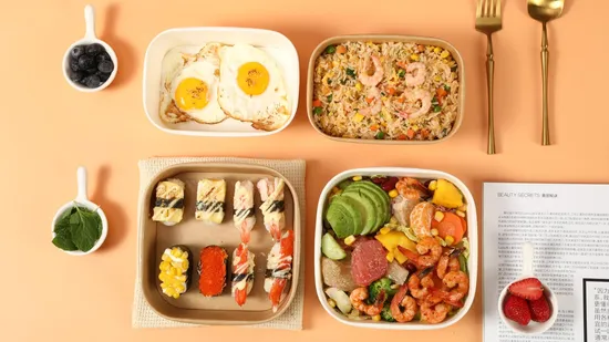 Basic Customization Popular Rectangle Square Series Take Away Paper Containers Bowl, Rectangle Kraft Paper Disposable Food Paper Bowl, Brown Container Away Box 