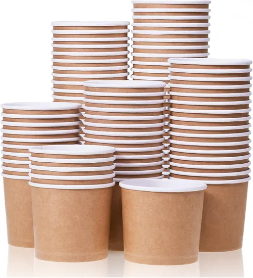 Custom Recyclable 16oz 24oz 32oz Kraft Soup Salad Paper Bowls with Lids 